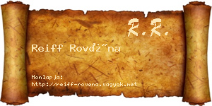 Reiff Rovéna névjegykártya